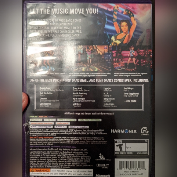XBOX 360 Kinect Dance Central Harmonix Games Rated T (Teen) - Picture 4 of 4